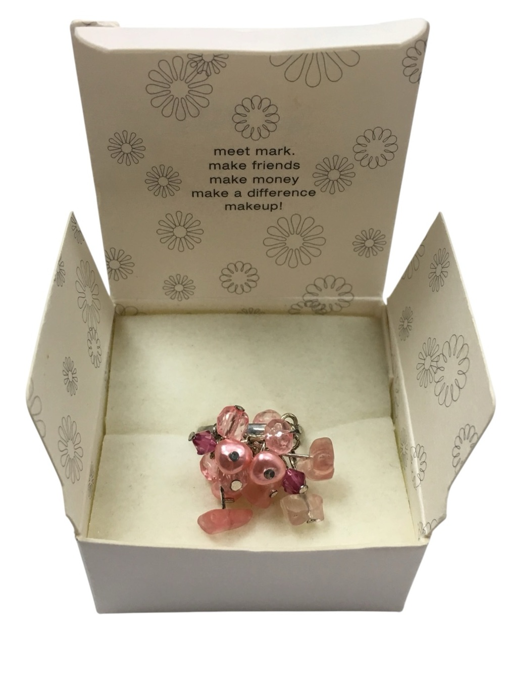 mark. Bauble Ring Pinks Beaded Dainty Adjustable Y2K Vintage Avon RARE